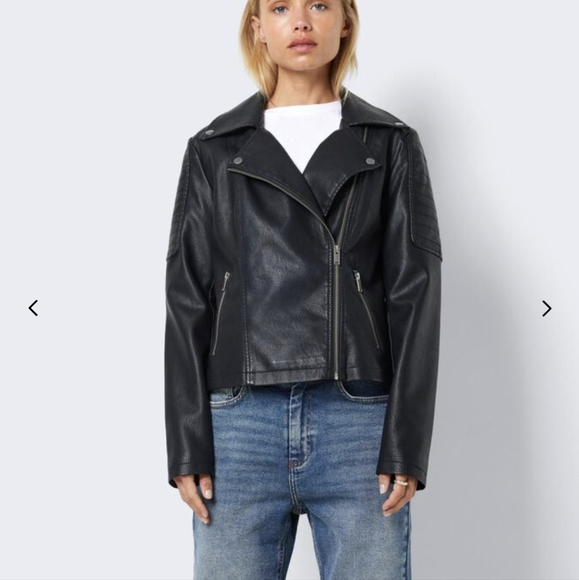 Noisy May Faux Leather Jacket | Size S | Black Leather Jacket | Coated Jacket - Picture 1 of 13